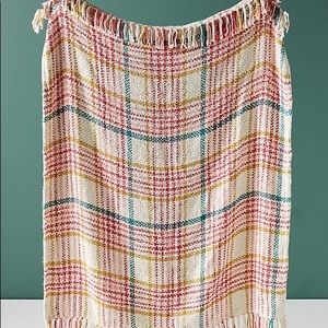 Anthropologie Molly Plaid Throw Blanket Handwoven